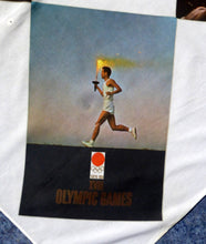 Load image into Gallery viewer, RARE 1960s Olympic Games Souvenir Head Scarf. Genuine Original Toyko Olympic Games 1964. KAMEKURA YUUSAKU Design
