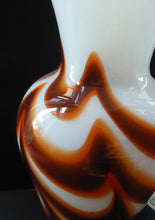 Load image into Gallery viewer, Tall Mid Century Italian V.B Opaline ZEBRA Stripe Glass Vase. 13 3/4 inches in height

