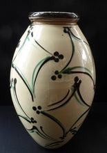 Load image into Gallery viewer, Huge DANISH ART POTTERY. Unique Mid Century Danish Pottery Vase. A Very Substantial Pot with abstract trails. Height 12 1/4 inches
