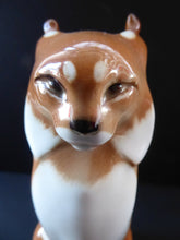 Load image into Gallery viewer, Vintage RUSSIAN USSR Lomonosov Porcelain Lynx or Wild Cat Figurine. 8 1/4 inches in height
