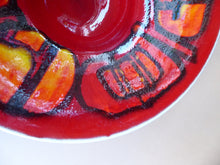 Load image into Gallery viewer, 1960s POOLE Strange Footed Bowl. Fantastic Abstract Design by Carole Cutler. Diameter 9 1/4 inches
