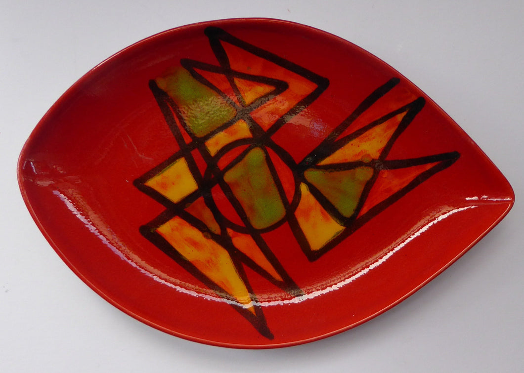 Early 1970s POOLE DELPHIS Shield Dish. Shape No. 21