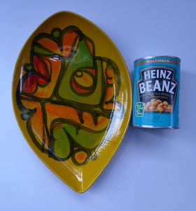 Early 1970s POOLE DELPHIS Shield Dish. Shape No. 21. Signed: CB for Cynthia Bennett