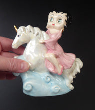 Load image into Gallery viewer, WADE Betty Boop Figurine FANTASY. From Limited Edition of 750. Betty Riding a Unicorn
