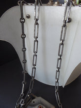 Load image into Gallery viewer, 1930s Art Deco Hanging Light Shade White Frosted Glass Panels on Metal Frame
