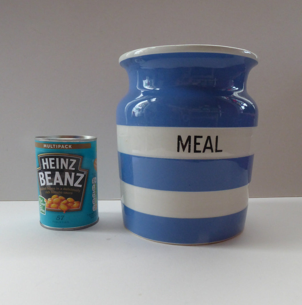 1930s Cornishware Storage Jar: Meal