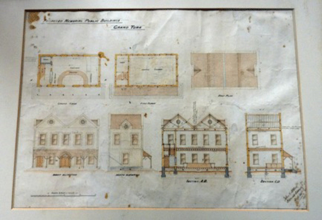 1902 Drawing. Interesting Sheet of Architectural Studies for Colonial Houses at the Island of Grand Turk