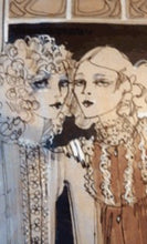 Load image into Gallery viewer, 1960s Vintage Original Fashion Drawing Showing Three Glamour Models in La Mode Outfits
