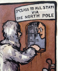 SCOTTISH ART: Charles Rennie Dowell ( 1867 - 1935). Four Little Watercolour Illustrations Relating to the Race for the North Pole in 1909