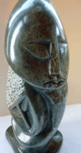 Load image into Gallery viewer, 1990s UNSIGNED African Zimbabwe Shona Black Serpentine Hardstone Sculpture. 9 1/2 inches
