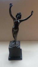 Load image into Gallery viewer, RENI PALMIER  Lovely Cast Bronze Jugendstil / Art Nouveau Dancing or Exercising Nude Lady
