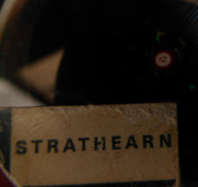 Load image into Gallery viewer, Sweet Vintage Strathearn Paperweight with delicate little upright dark blue flower. Paper label &amp;  S75 millefiori signature cane

