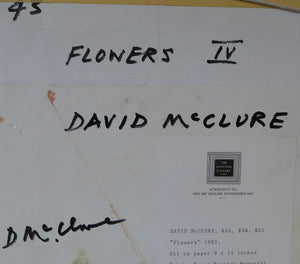 David McClure Still Life Painting of Flowers 1992