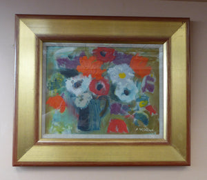 David McClure Still Life Painting of Flowers 1992