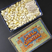 Load image into Gallery viewer, EDWARDIAN GAMES COUNTERS. Rare Art Nouveau Box with Original Shell Games Counters
