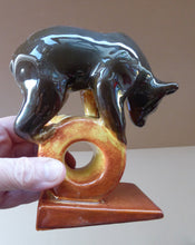 Load image into Gallery viewer, 1950s RUSSIAN Konakovo Majolica Acrobatic Bear - with 3NK (or Zeke / Zik mark). Made in the USSR.
