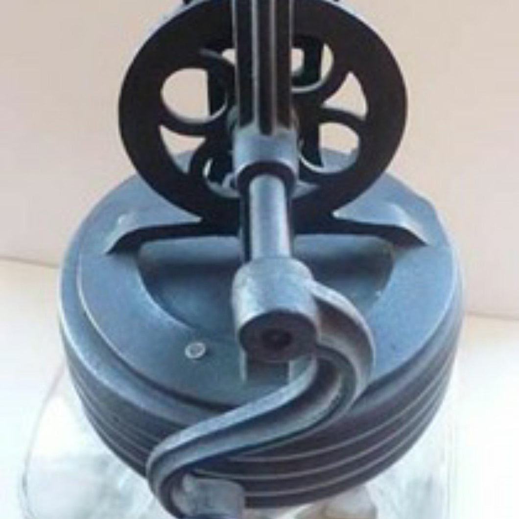 Large Antique Continental Glass & Metal (with nice wooden turned handle) 3 Litre Butter Churn