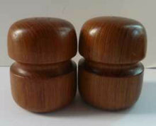 Load image into Gallery viewer, 1960s Stylish Vintage Carved Wooden Salt and Pepper Pots
