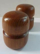 Load image into Gallery viewer, 1960s Stylish Vintage Carved Wooden Salt and Pepper Pots
