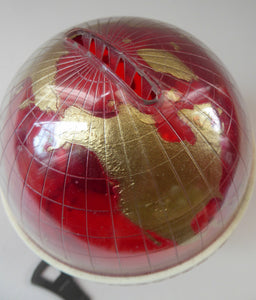 Original 1960s Issue Money Bank in the Form of a World Globe. Made in Finland for Edinburgh Savings Bank