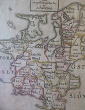 Load image into Gallery viewer, DENMARK. Genuine Antique Map. Island of Zealand. 18th Century Andrew AKERMAN Map. Engraved by E. Osterberg

