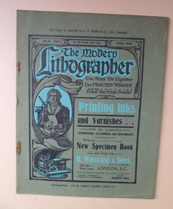 RARE 1905 ART MAGAZINE. The Modern Lithographer. Published London June 1905; Includes Genuine Art Nouveau Lithograph