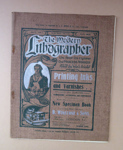 RARE 1905 ART MAGAZINE. The Modern Lithographer. Published London July 1905; Includes Genuine Art Nouveau Lithograph