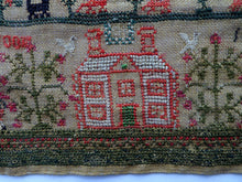 Load image into Gallery viewer, 1821 ANTIQUE Embroidered Sampler. Genuine Scottish Regency Textile. White House Decoration by Margaret Jack of Troon
