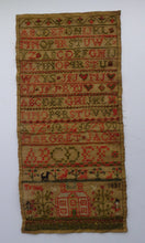 Load image into Gallery viewer, 1821 ANTIQUE Embroidered Sampler. Genuine Scottish Regency Textile. White House Decoration by Margaret Jack of Troon
