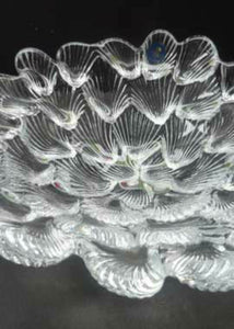 DANISH Royal Copenhagen Vintage Bi-valve Clear Crystal Bowl