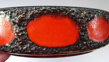 Load image into Gallery viewer, WEST GERMAN SCHEURICH Large Shallow Bowl with Fat Lava Glaze to Exterior. Model 342-28

