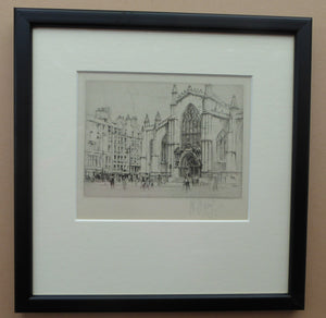 William Walcot St Giles Cathedral Edinburgh Etching Signed