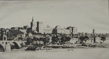 Load image into Gallery viewer, Stanley Anderson Drypoint Etching Avignon from the Rhone 1920s
