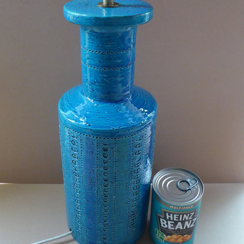 Large Vintage 1960s Rimini Blu BITOSSI Table Lamp: With painted Italy signature to the base