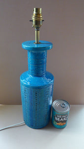 Large Vintage 1960s Rimini Blu BITOSSI Table Lamp: With painted Italy signature to the base