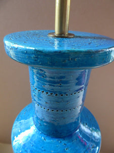 Large Vintage 1960s Rimini Blu BITOSSI Table Lamp: With painted Italy signature to the base
