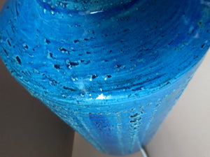 Large Vintage 1960s Rimini Blu BITOSSI Table Lamp: With painted Italy signature to the base