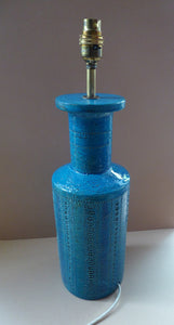 Large Vintage 1960s Rimini Blu BITOSSI Table Lamp: With painted Italy signature to the base