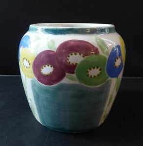 SCOTTISH POTTERY. Sweet Little 1920s BOUGH Ceramic Pot or Miniature Vase. Pretty Hand Painted Floral Design