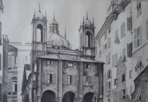 St Peter's Church, Genoa by Geoffrey Wedgwood 1950s
