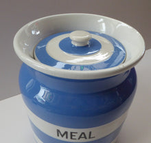 Load image into Gallery viewer, 1930s Cornishware Storage Jar: Meal
