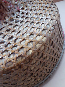 Vintage CHINESE Chinese Coolie Bamboo /  Woven Straw Hat. Nice, clean condition
