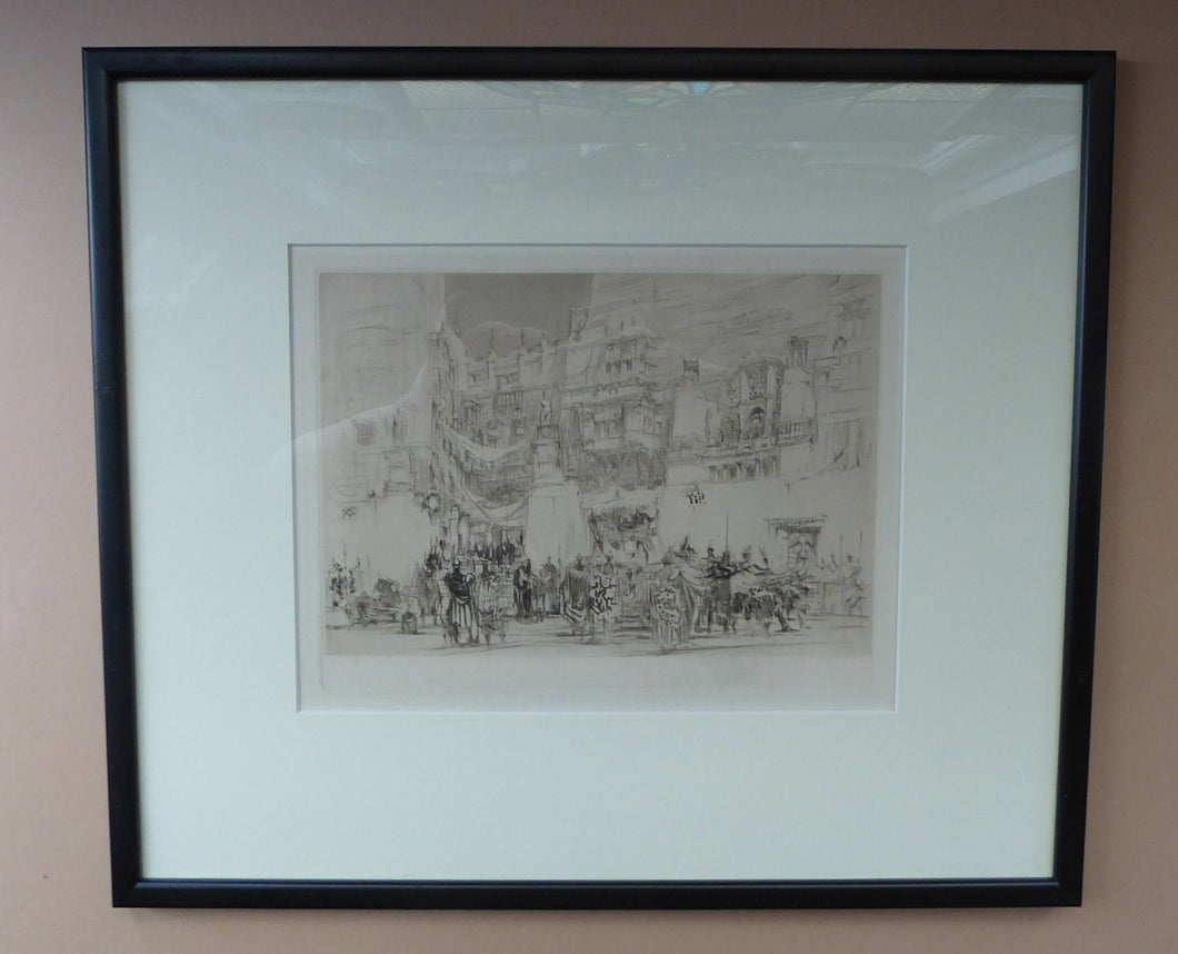 William Walcot Etching Drypoint Decadence of Roman Empire 1925