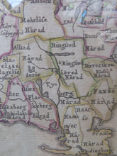 Load image into Gallery viewer, DENMARK. Genuine Antique Map. Island of Zealand. 18th Century Andrew AKERMAN Map. Engraved by E. Osterberg
