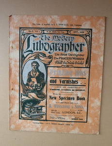 RARE 1905 ART MAGAZINE. The Modern Lithographer. Published London Sept 1905; Includes Genuine Art Nouveau Lithograph