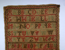 Load image into Gallery viewer, 1851 ANTIQUE Embroidered Sampler. Genuine Early Victorian Scottish Textile by I. McLay
