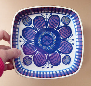 1960s DANISH Ceramic Shallow Bowl or Square Dish. Royal Copenhagen TENERA Series Designed by Beth Breyen