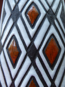 Rare 1950s Michael Andersen TRIBAL HARLEKIN Pattern Vase. Model 5740. Excellent Condition