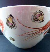 Load image into Gallery viewer, FIGGJO FLINT LARGE Norwegian Seafood or Prawn Salad Serving Bowl 1950s
