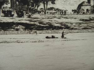 Stanley Anderson Drypoint Etching Avignon from the Rhone 1920s